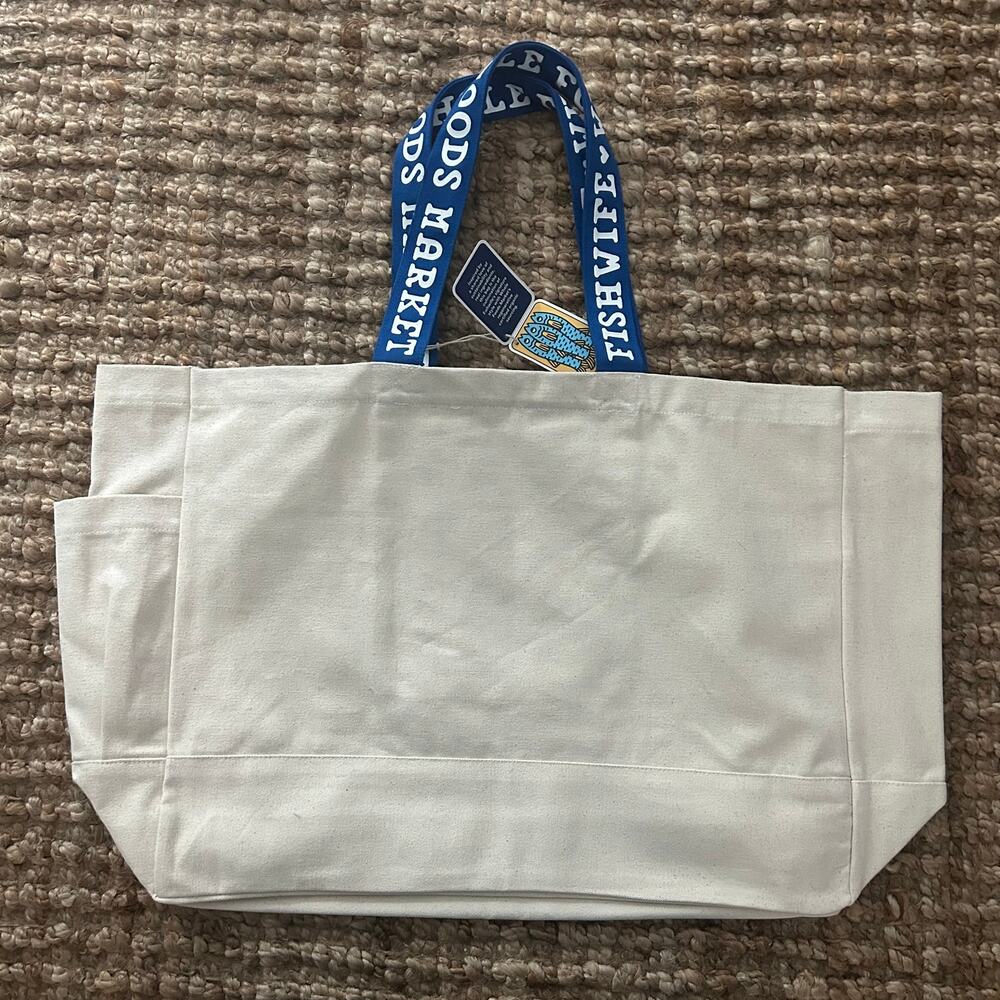 Fishwife x Whole Foods Market Large Canvas Tote Bag NWT Limited Edition Organic - Picture 7 of 12